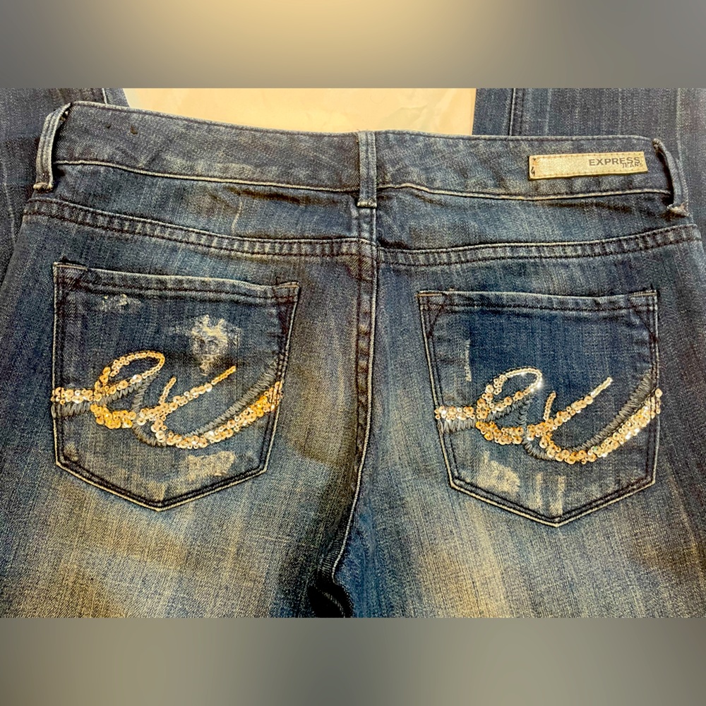 Express flying E, low rise jeans, sz 6